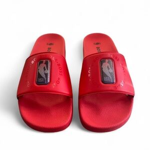 NWT Men’s Boss x NBA Red Slide Sandals Size US 9/ EU 42